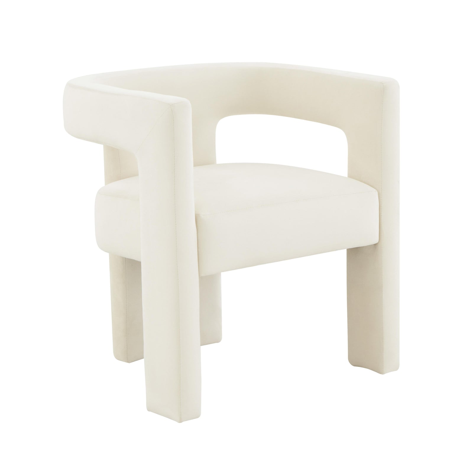 TOV Furniture Sloane Cream Velvet Chair ACCENT + LOUNGE CHAIRS