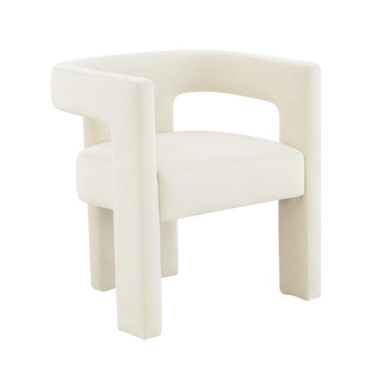 TOV Furniture Sloane Cream Velvet Chair ACCENT + LOUNGE CHAIRS