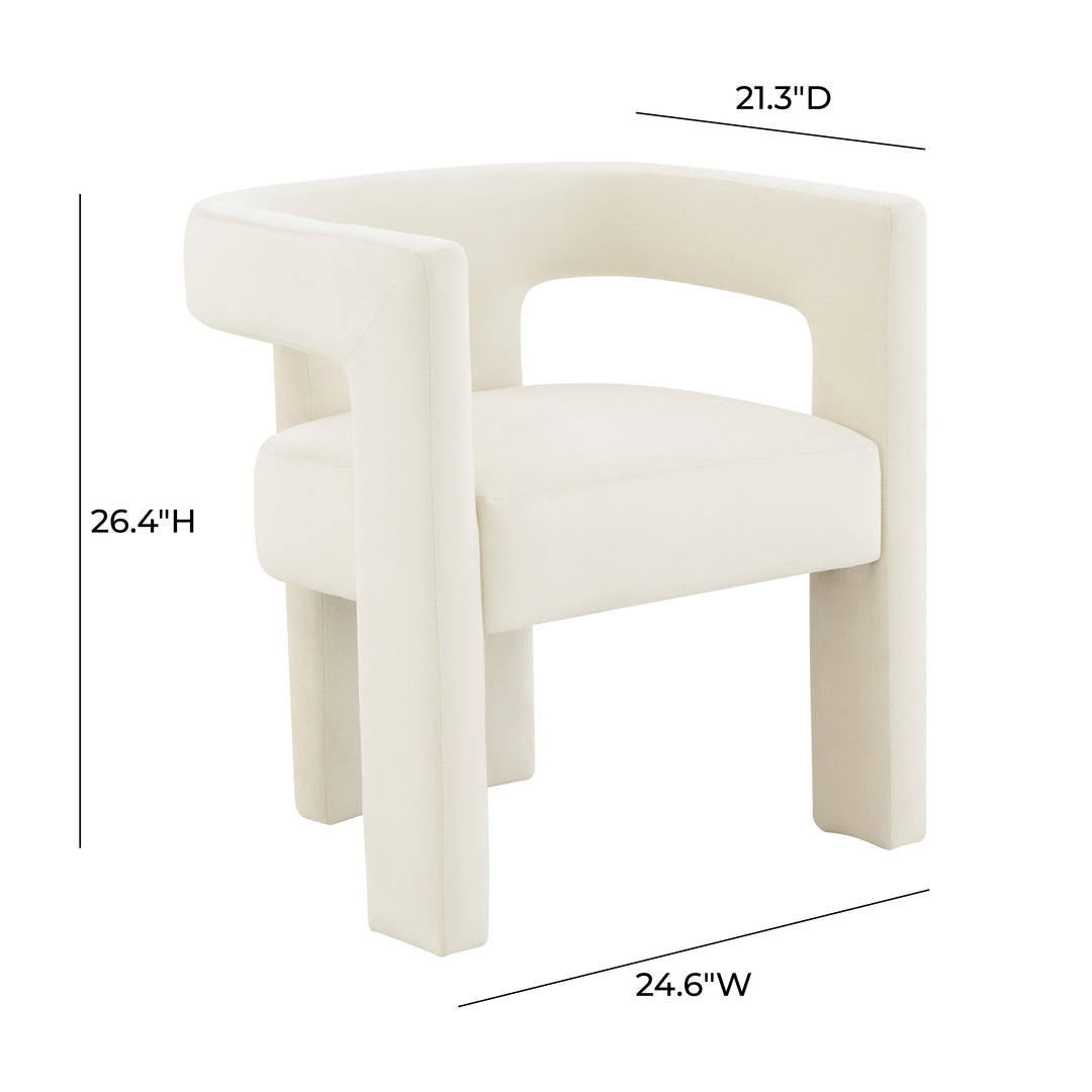 American Home Furniture | TOV Furniture - Sloane Cream Velvet Chair