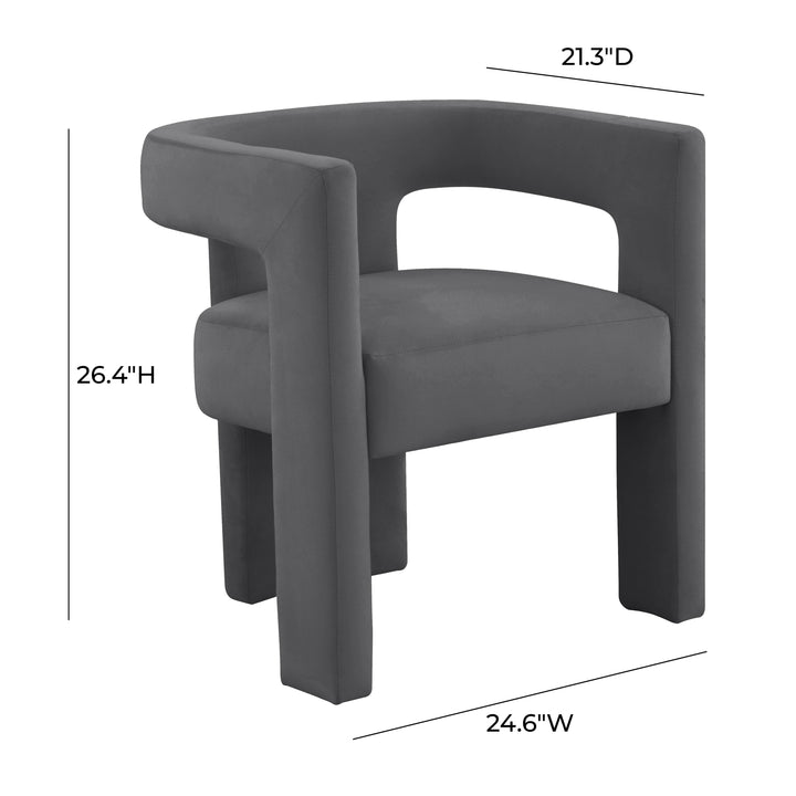 American Home Furniture | TOV Furniture - Sloane Dark Grey Velvet Chair