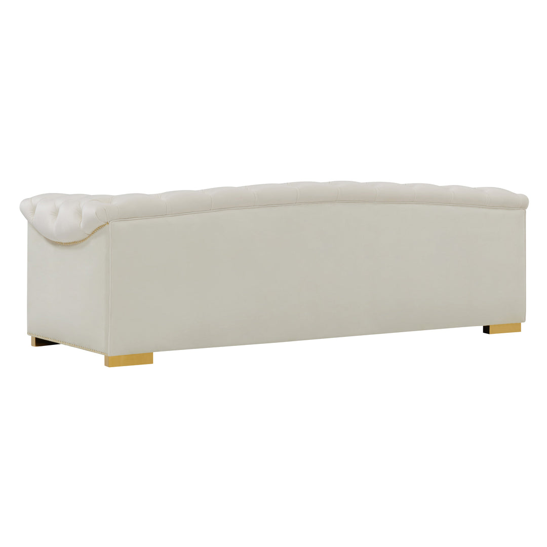 TOV Furniture Farah Cream Velvet Sofa SOFAS + SECTIONALS