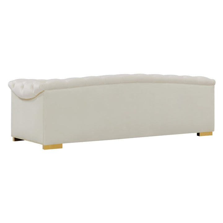 TOV Furniture Farah Cream Velvet Sofa SOFAS + SECTIONALS