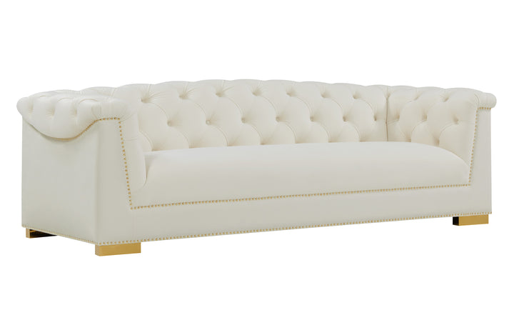 American Home Furniture | TOV Furniture - Farah Cream Velvet Sofa