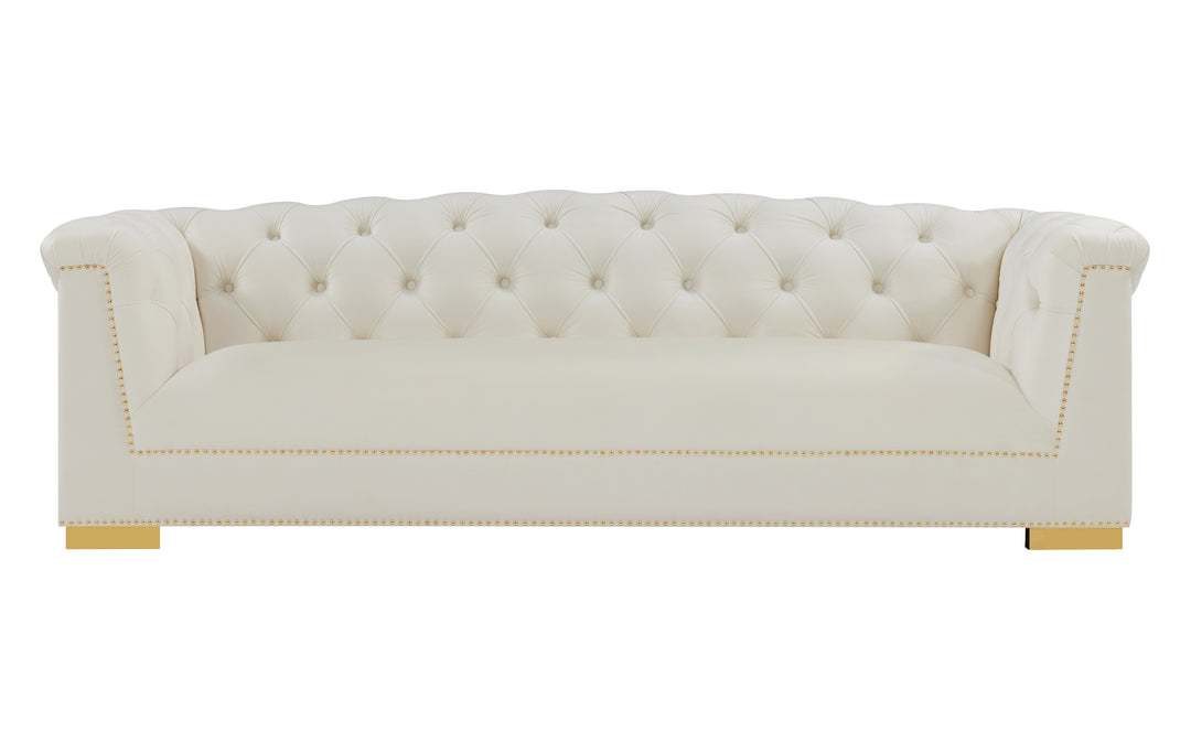 American Home Furniture | TOV Furniture - Farah Cream Velvet Sofa