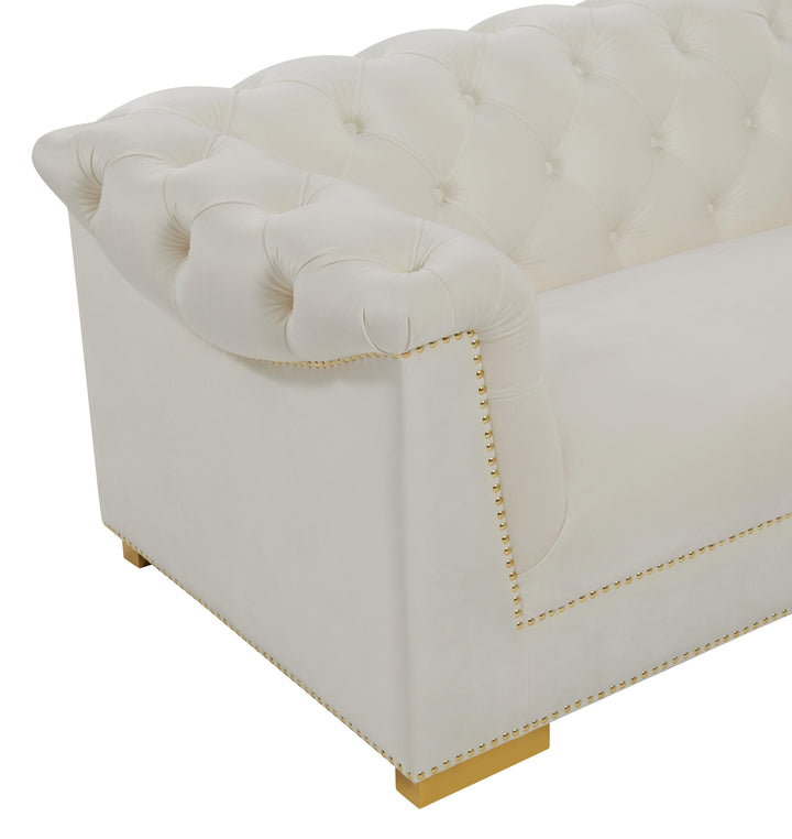 American Home Furniture | TOV Furniture - Farah Cream Velvet Sofa