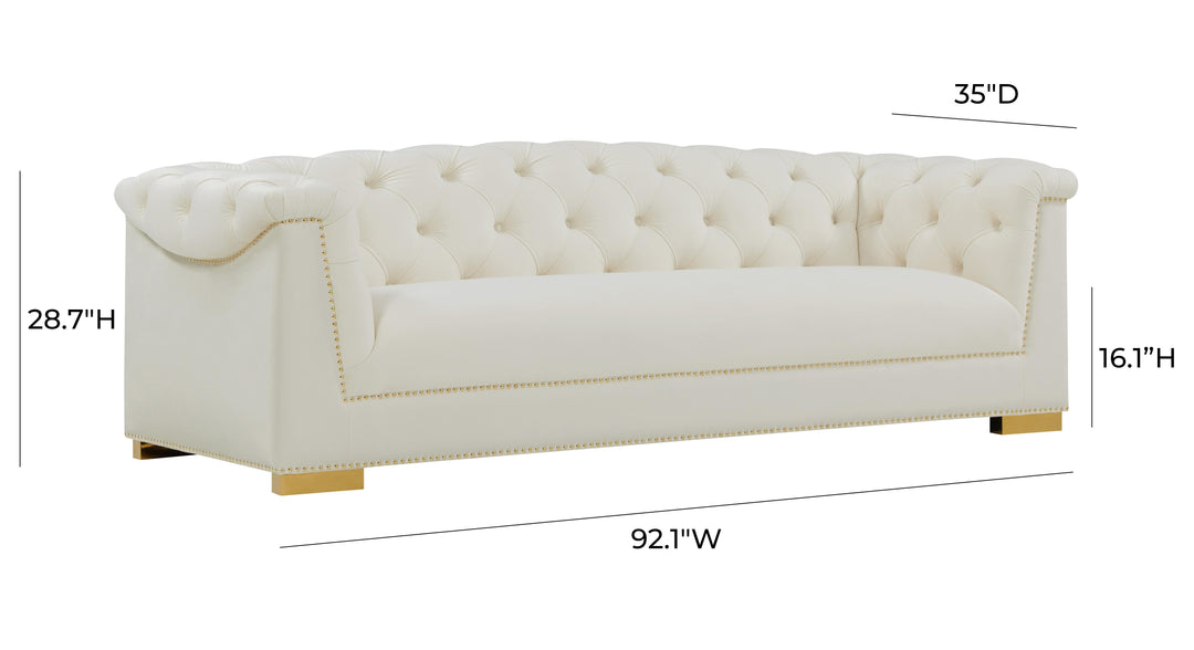 American Home Furniture | TOV Furniture - Farah Cream Velvet Sofa