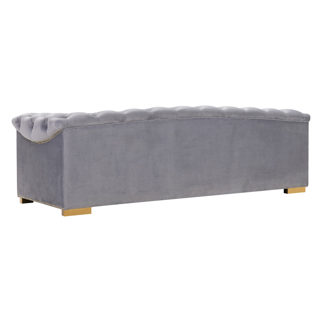 TOV Furniture Farah Grey Velvet Sofa SOFAS + SECTIONALS