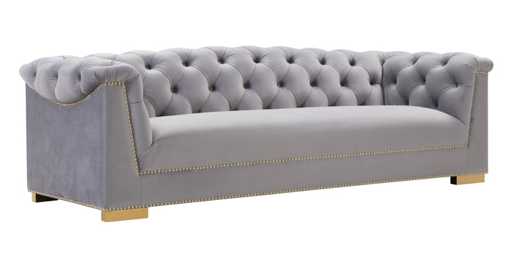 American Home Furniture | TOV Furniture - Farah Grey Velvet Sofa