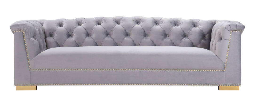 American Home Furniture | TOV Furniture - Farah Grey Velvet Sofa