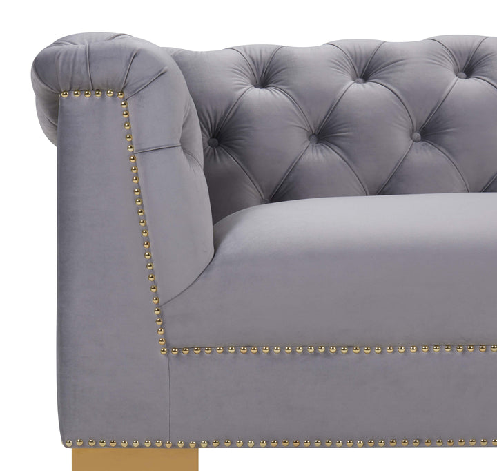 American Home Furniture | TOV Furniture - Farah Grey Velvet Sofa