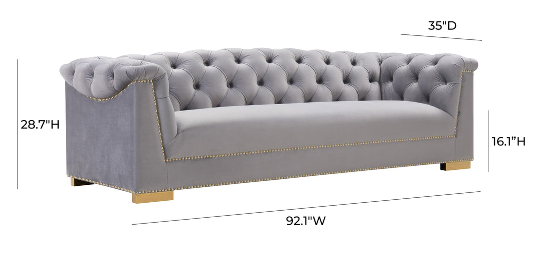 American Home Furniture | TOV Furniture - Farah Grey Velvet Sofa