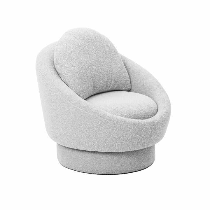 American Home Furniture | TOV Furniture - Sammy Light Grey Boucle Swivel Lounge Chair