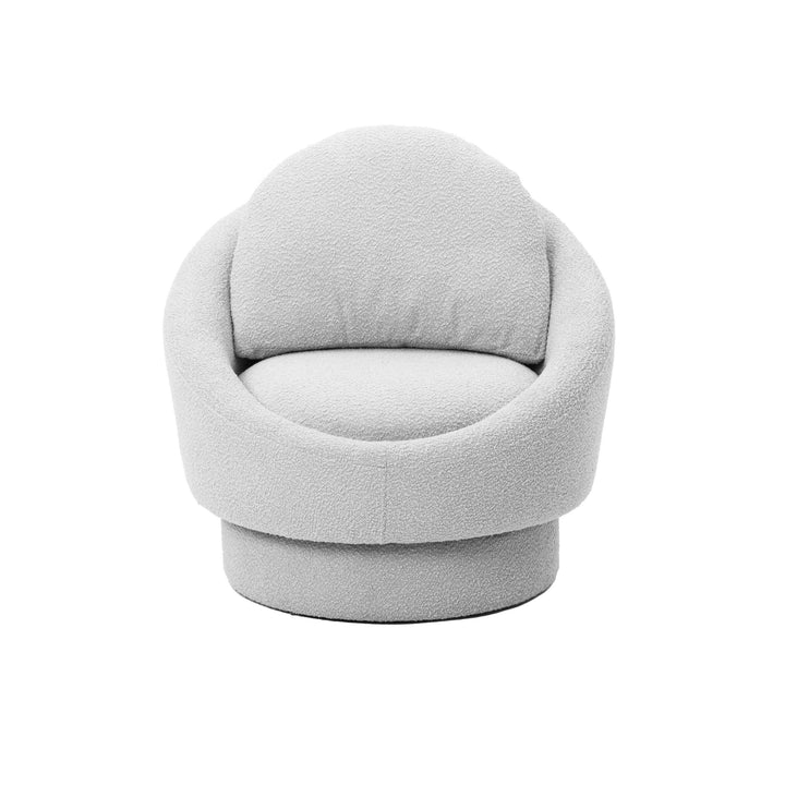 American Home Furniture | TOV Furniture - Sammy Light Grey Boucle Swivel Lounge Chair