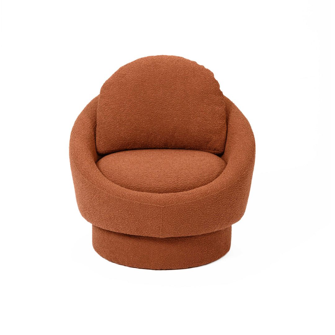 American Home Furniture | TOV Furniture - Sammy Saffron Red Boucle Swivel Lounge Chair