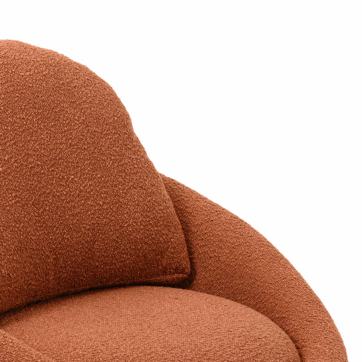 American Home Furniture | TOV Furniture - Sammy Saffron Red Boucle Swivel Lounge Chair