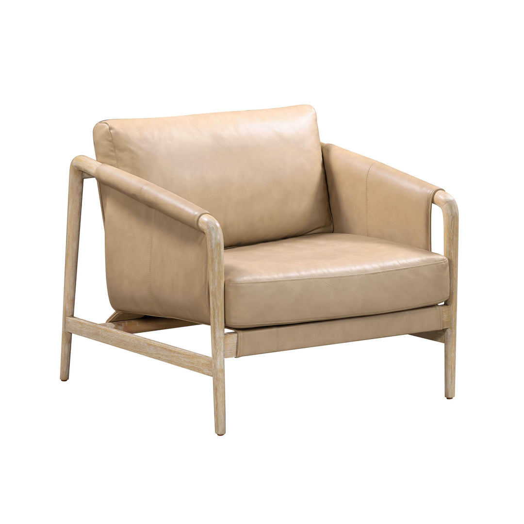 American Home Furniture | TOV Furniture - Chakka Tan Genuine Leather Accent Chair