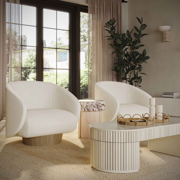 TOV Furniture Bella Cream Oval Coffee Table COFFEE TABLES