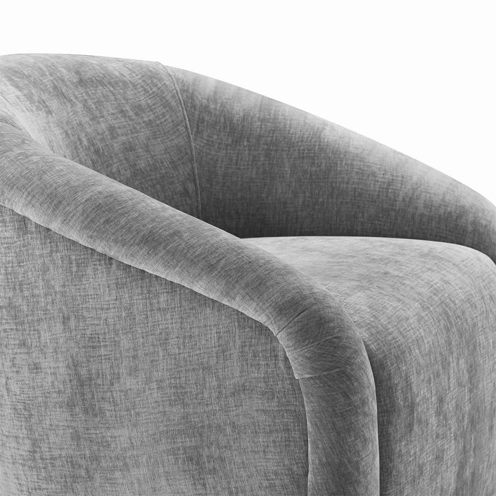 American Home Furniture | TOV Furniture - Boboli Grey Chenille Chair + Ottoman Set