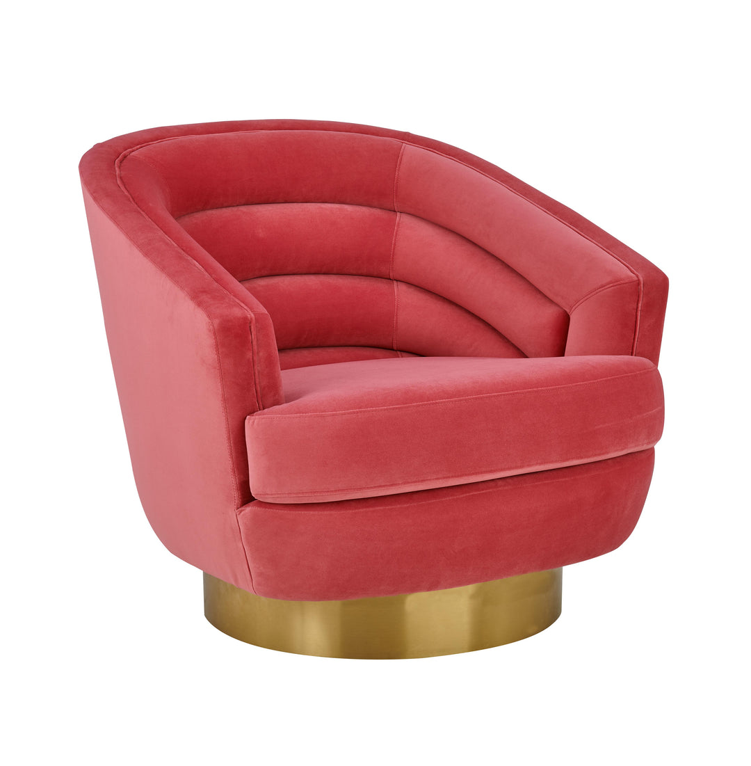 American Home Furniture | TOV Furniture - Canyon Hot Pink Velvet Swivel Chair