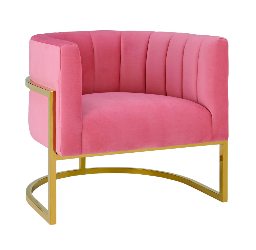 American Home Furniture | TOV Furniture - Magnolia Rose Pink Velvet Chair