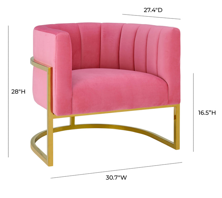 American Home Furniture | TOV Furniture - Magnolia Rose Pink Velvet Chair