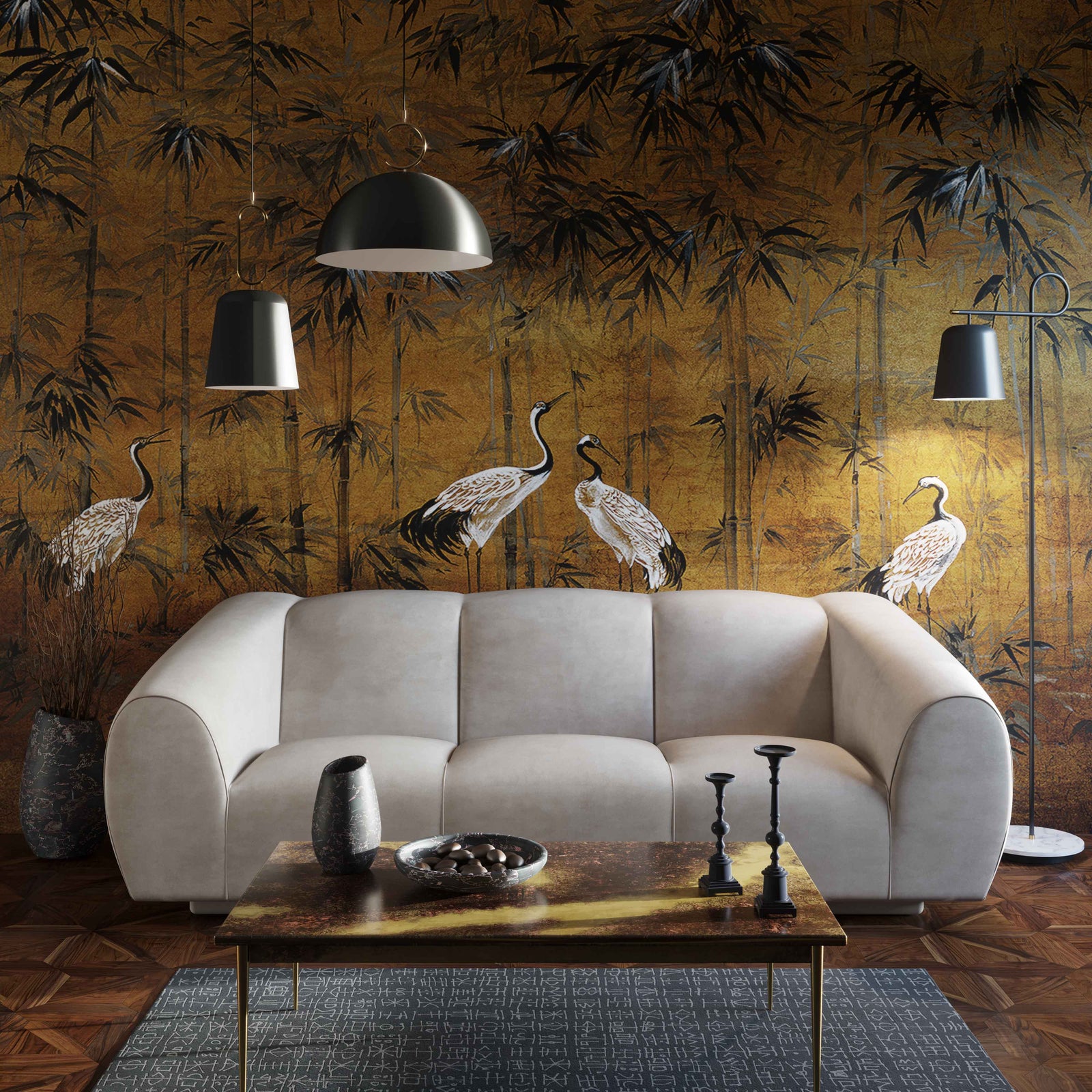 TOV Furniture Emmet Cream Velvet Sofa SOFAS + SECTIONALS