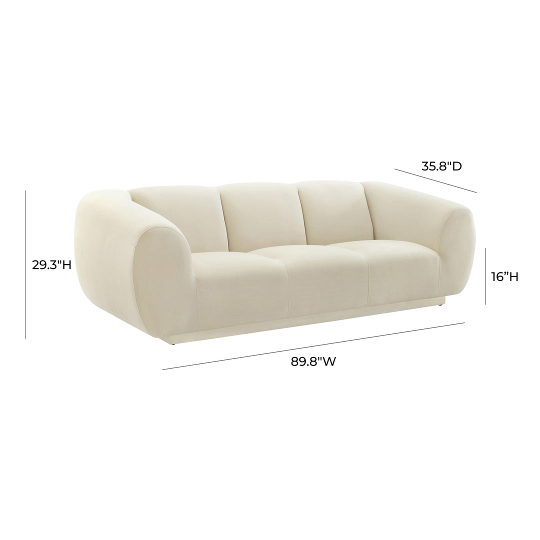 American Home Furniture | TOV Furniture - Emmet Cream Velvet Sofa