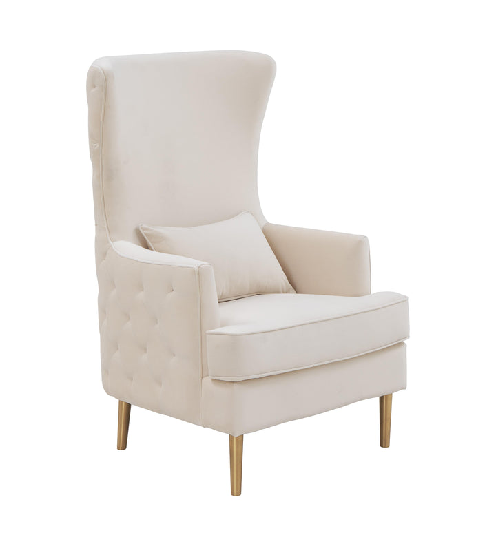 American Home Furniture | TOV Furniture - Alina Cream Tall Tufted Back Chair