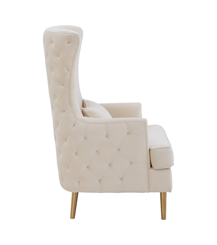 American Home Furniture | TOV Furniture - Alina Cream Tall Tufted Back Chair