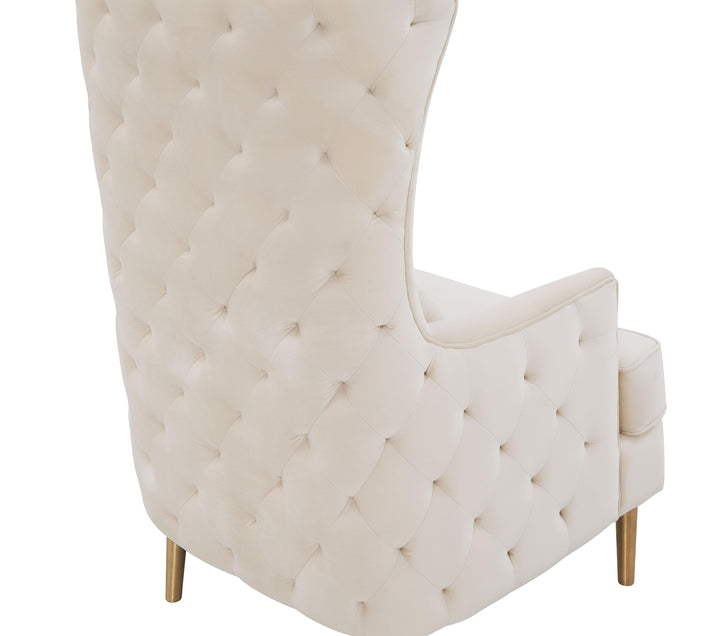 American Home Furniture | TOV Furniture - Alina Cream Tall Tufted Back Chair