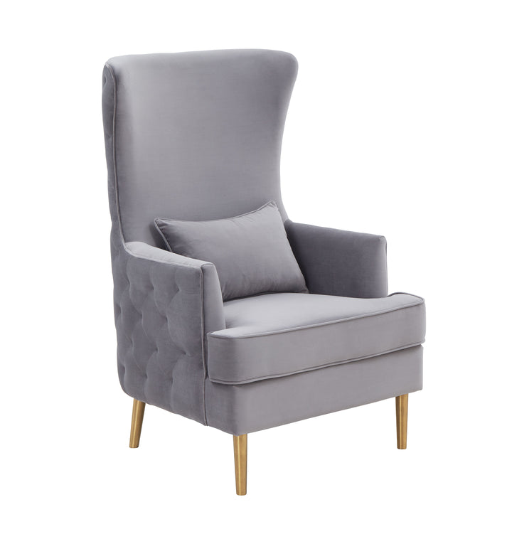 American Home Furniture | TOV Furniture - Alina Grey Tall Tufted Back Chair