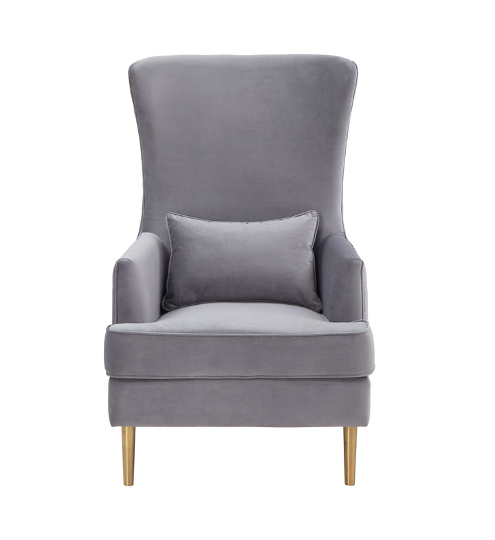 American Home Furniture | TOV Furniture - Alina Grey Tall Tufted Back Chair