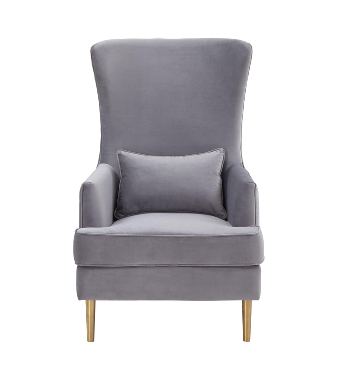 TOV Furniture Alina Grey Tall Tufted Back Chair ACCENT + LOUNGE CHAIRS