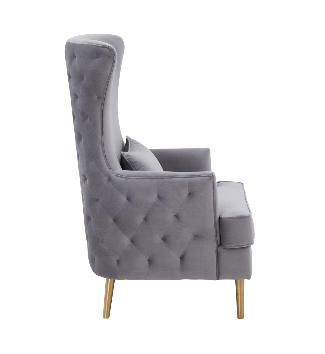 American Home Furniture | TOV Furniture - Alina Grey Tall Tufted Back Chair