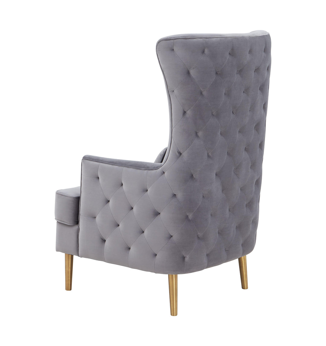 American Home Furniture | TOV Furniture - Alina Grey Tall Tufted Back Chair