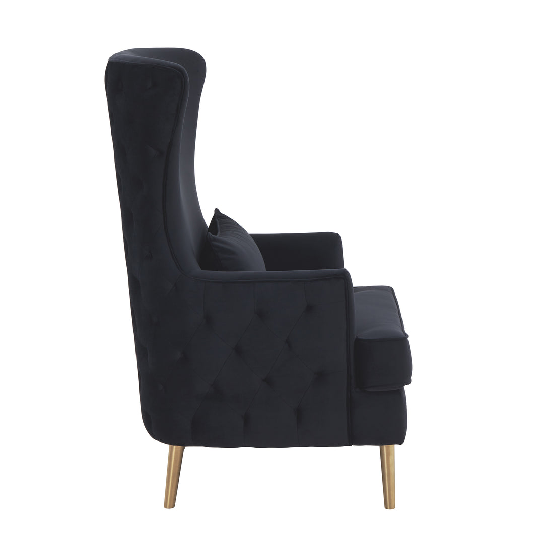 American Home Furniture | TOV Furniture - Alina Black Tall Tufted Back Chair