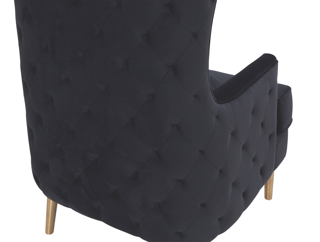 American Home Furniture | TOV Furniture - Alina Black Tall Tufted Back Chair