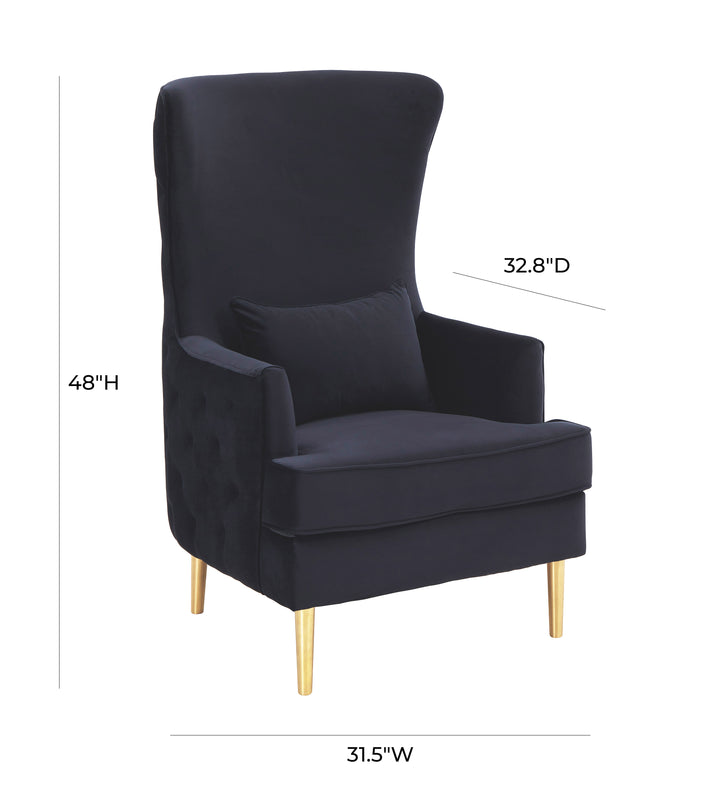 American Home Furniture | TOV Furniture - Alina Black Tall Tufted Back Chair