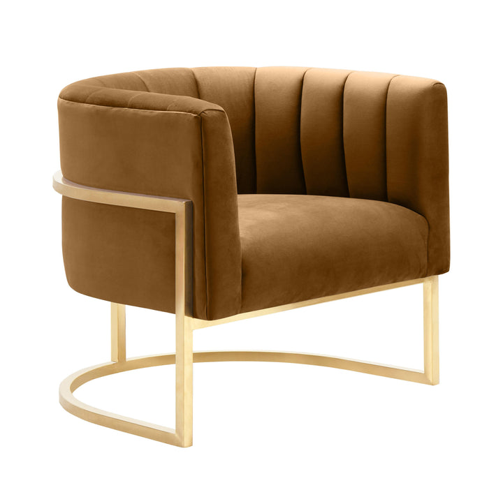 American Home Furniture | TOV Furniture - Magnolia Cognac Velvet Chair