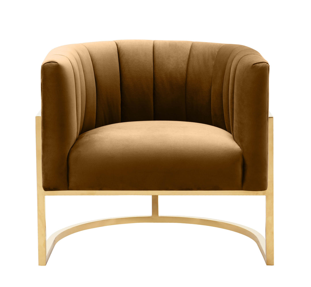 American Home Furniture | TOV Furniture - Magnolia Cognac Velvet Chair