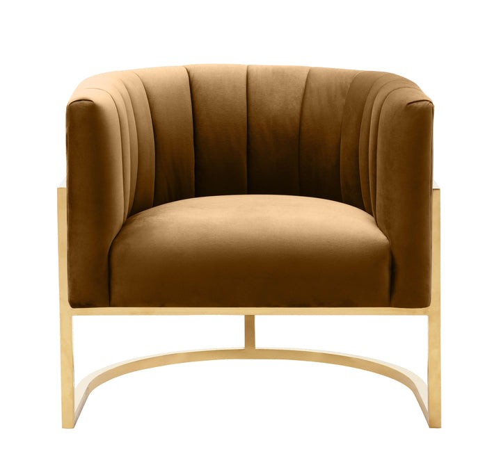 TOV Furniture Magnolia Cognac Velvet Chair ACCENT + LOUNGE CHAIRS