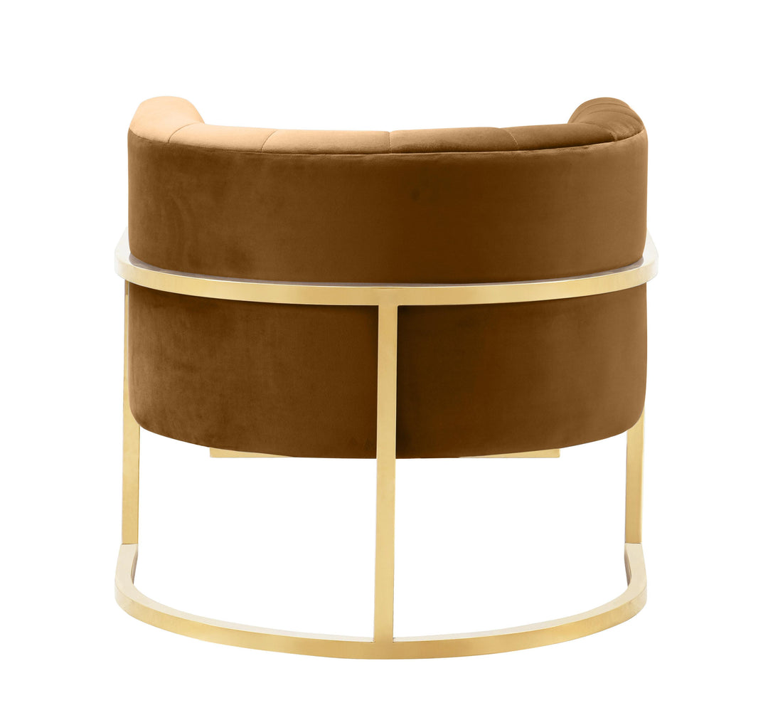 TOV Furniture Magnolia Cognac Velvet Chair ACCENT + LOUNGE CHAIRS