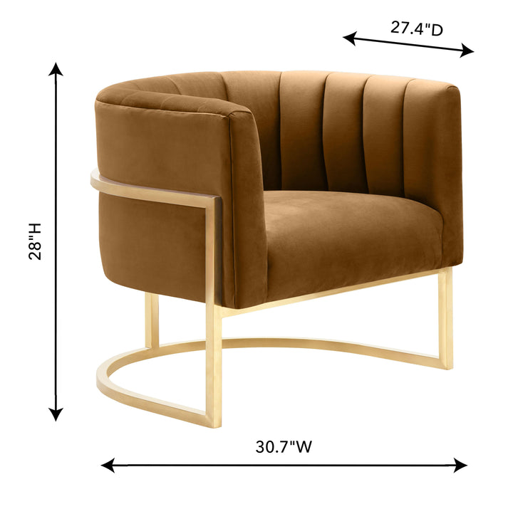 TOV Furniture Magnolia Cognac Velvet Chair ACCENT + LOUNGE CHAIRS