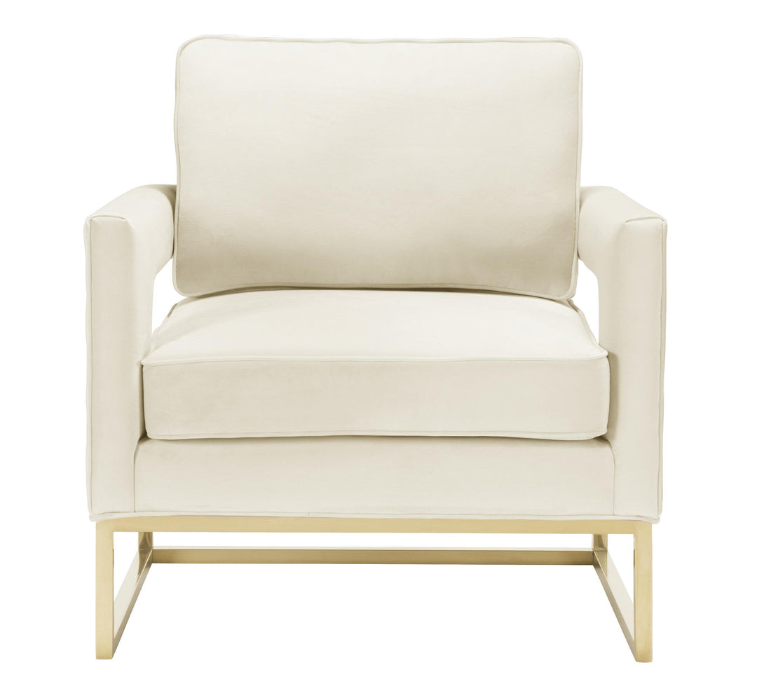 TOV Furniture Avery Cream Velvet Chair ACCENT + LOUNGE CHAIRS