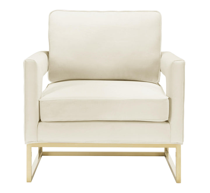 TOV Furniture Avery Cream Velvet Chair ACCENT + LOUNGE CHAIRS