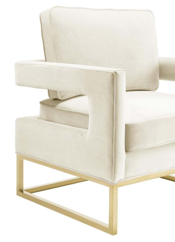 TOV Furniture Avery Cream Velvet Chair ACCENT + LOUNGE CHAIRS