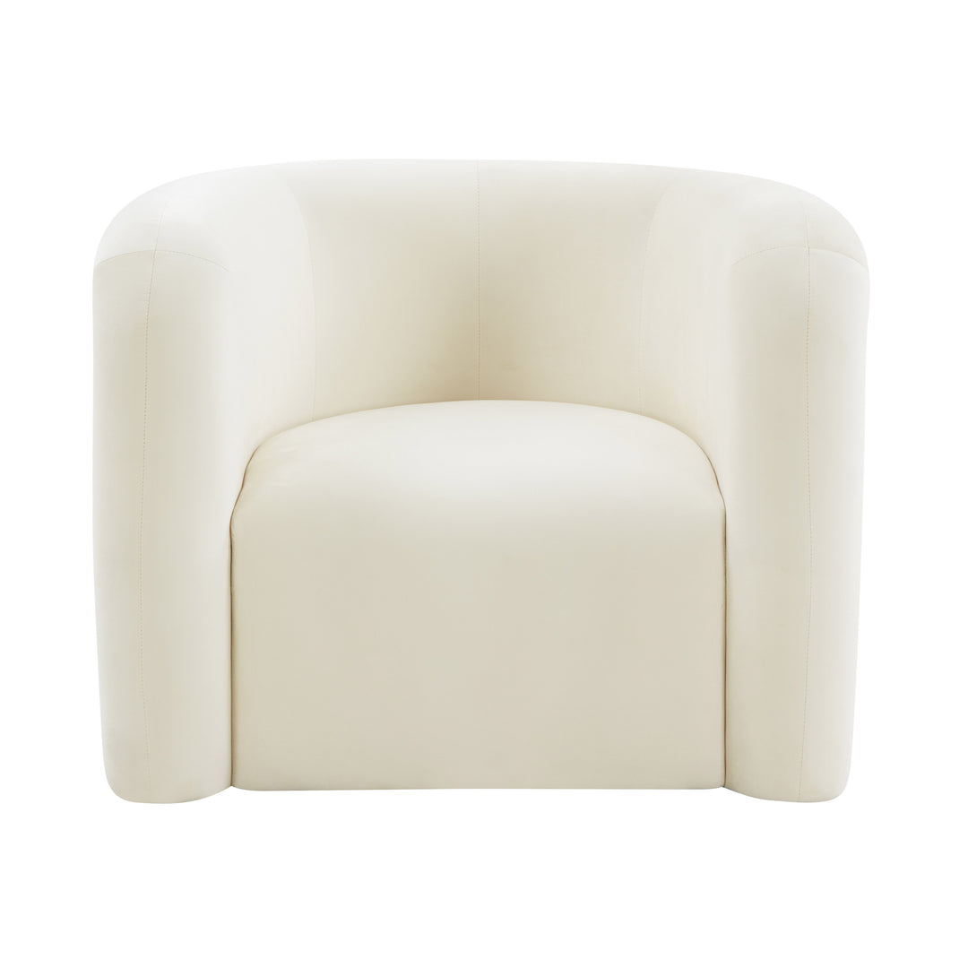American Home Furniture | TOV Furniture - Curves Cream Velvet Lounge Chair