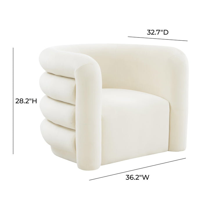American Home Furniture | TOV Furniture - Curves Cream Velvet Lounge Chair