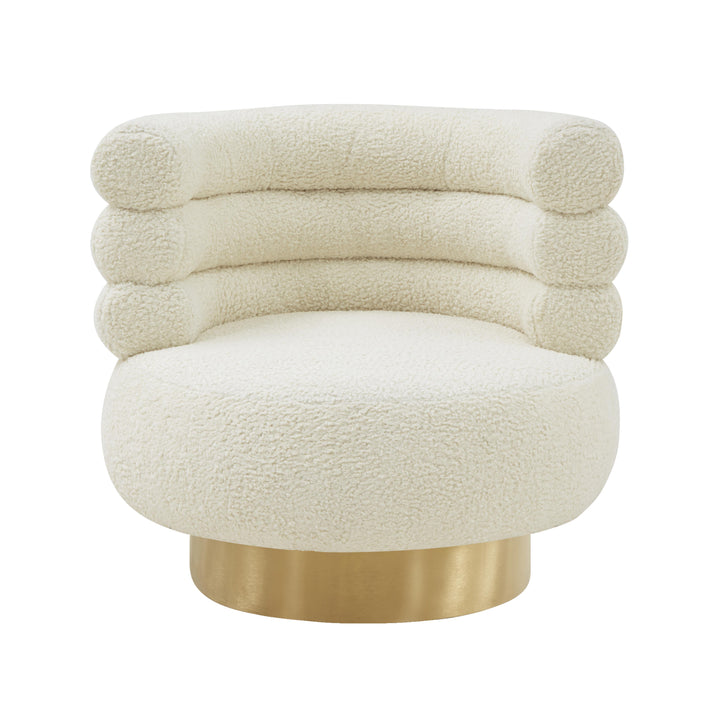 American Home Furniture | TOV Furniture - Naomi Faux Shearling Swivel Chair