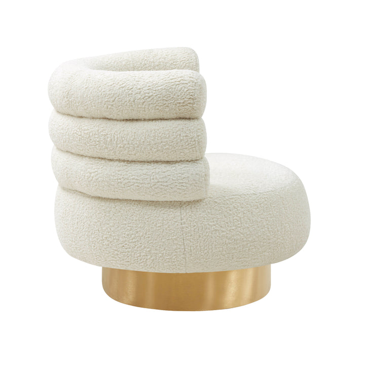 American Home Furniture | TOV Furniture - Naomi Faux Shearling Swivel Chair